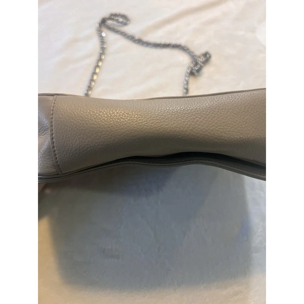 Tory Burch Britten Leather, Crossbody Shoulder strap, French Grey/Silver, Small